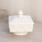 Vintage Westmoreland Square White Milk Glass Old Quilt Lidded Dish