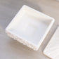 Vintage Westmoreland Square White Milk Glass Old Quilt Lidded Dish
