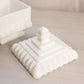 Vintage Westmoreland Square White Milk Glass Short Wedding Box
