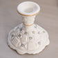 Vintage Westmoreland White Milk Glass Floral Old Quilt Candleholder