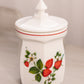 Vintage Westmoreland White Milk Glass Strawberry Lidded Jar
