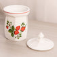 Vintage Westmoreland White Milk Glass Strawberry Lidded Jar