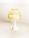 Vintage Westmoreland Yellow Glass Fairy Lamp with White Milk Glass Base