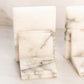 Vintage White and Gray Alabaster Book Design Bookends (Made in Italy)