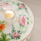Vintage White Cased Glass Hand-painted Floral Lidded Dish