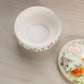 Vintage White Cased Glass Hand-painted Floral Lidded Dish