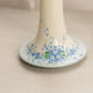Vintage White Ceramic Blue Floral Candlesticks (Set of 2)