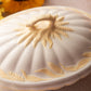 Vintage White & Cream Wheat Lidded Handled Tureen Dish