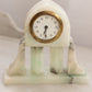 Vintage White Grey Green Alabaster Stone Clock (Made in Germany)