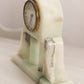Vintage White Grey Green Alabaster Stone Clock (Made in Germany)