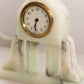 Vintage White Grey Green Alabaster Stone Clock (Made in Germany)