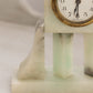 Vintage White Grey Green Alabaster Stone Clock (Made in Germany)