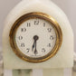 Vintage White Grey Green Alabaster Stone Clock (Made in Germany)