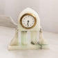 Vintage White Grey Green Alabaster Stone Clock (Made in Germany)