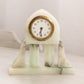 Vintage White Grey Green Alabaster Stone Clock (Made in Germany)