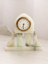 Vintage White Grey Green Alabaster Stone Clock (Made in Germany)