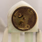Vintage White Grey Green Alabaster Stone Clock (Made in Germany)