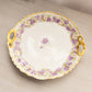 Vintage White Limoges Plate with Purple Floral Details