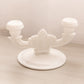 Vintage White Milk Glass Daisy & Button Double Candleholder