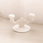 Vintage White Milk Glass Daisy & Button Double Candleholder