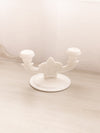 Vintage White Milk Glass Daisy & Button Double Candleholder