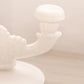Vintage White Milk Glass Daisy & Button Double Candleholder