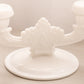 Vintage White Milk Glass Daisy & Button Double Candleholder