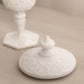 Vintage White Milk Glass Daisy & Button Pedestal Lidded Dish