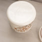 Vintage White Milk Glass Lidded Jar with Butterfly and Floral Designs