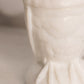 Vintage White Milk Glass Owl Lidded Dish with Purple Eyes