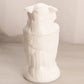 Vintage White Milk Glass Owl Lidded Dish with Purple Eyes