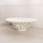 Vintage White Milk Glass Rose and Lattice Floral Ruffled Bowl