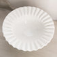 Vintage White Milk Glass Rose and Lattice Floral Ruffled Bowl