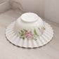 Vintage White Milk Glass Rose and Lattice Floral Ruffled Bowl