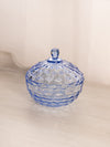 Vintage Indiana Glass Whitehall Circular Blue Glass Lidded Dish