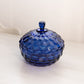 Vintage Whitehall Circular Dark Blue Glass Lidded Dish