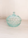 Vintage Whitehall Circular Teal Glass Lidded Dish