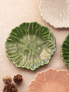 Vintage Woodfield by Steubenville Small Leaf Pottery Plates (Set of 2) - GREEN & GREY ONLY
