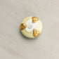 Vintage Yellow Ceramic Blue Floral 3-Toed Salt Cellar