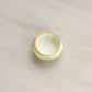 Vintage Yellow Ceramic Blue Floral 3-Toed Salt Cellar