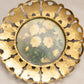 Vintage Yellow Flowers in Vase Print with Thin Brass Butterfly Frame