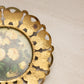 Vintage Yellow Flowers in Vase Print with Thin Brass Butterfly Frame