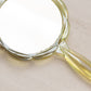 Vintage Yellow Iridescent Glass Charlotte's Web Handled Flower Mirror