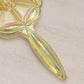 Vintage Yellow Iridescent Glass Charlotte's Web Handled Flower Mirror