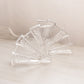 Medium Clear Crystal Glass Fan Bookends