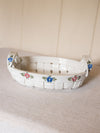 Capodimonte Ceramic White Handled Basket with Floral Details