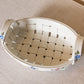 Capodimonte Ceramic White Handled Basket with Floral Details