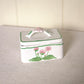 White Ceramic Floral Lidded Floral Rectangular Box