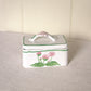 White Ceramic Floral Lidded Floral Rectangular Box