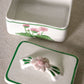 White Ceramic Floral Lidded Floral Rectangular Box